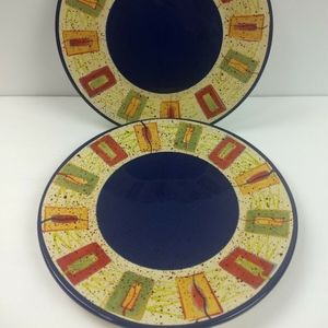 Lot of 2 Pfaltzgraff Sedona Hand Painted 9 1/2"